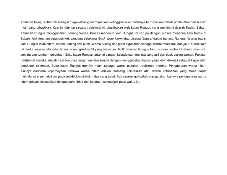 Tenunan Rungus | PDF