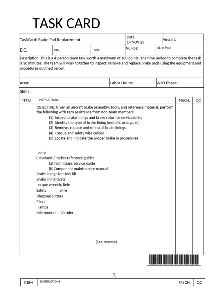 Aircraft Brake Pad Replacement Guide | PDF | Brake | Mechanical Engineering