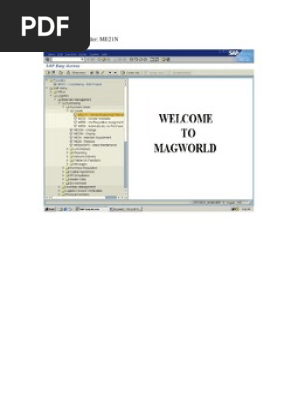 Free Sap Tutorial on Purchase Order