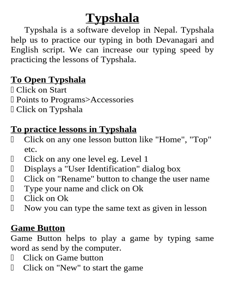 Typshala: Nepali and English Typing Guide | PDF