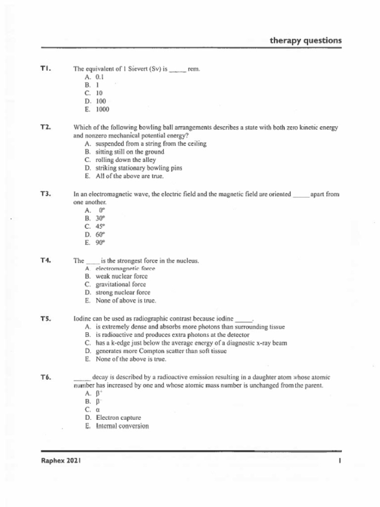 Raphex 2021 Questions | PDF