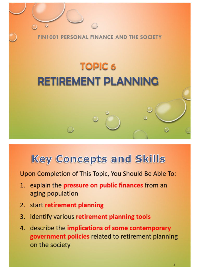 Topic 06 Retirement Planning | PDF | Bonds (Finance) | Mortgages