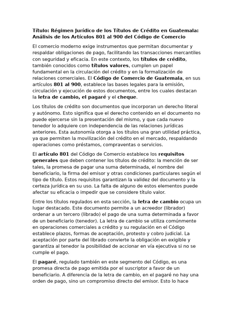 Análisis de los Artículos 801 al 900 del Código de Comercio | PDF ...