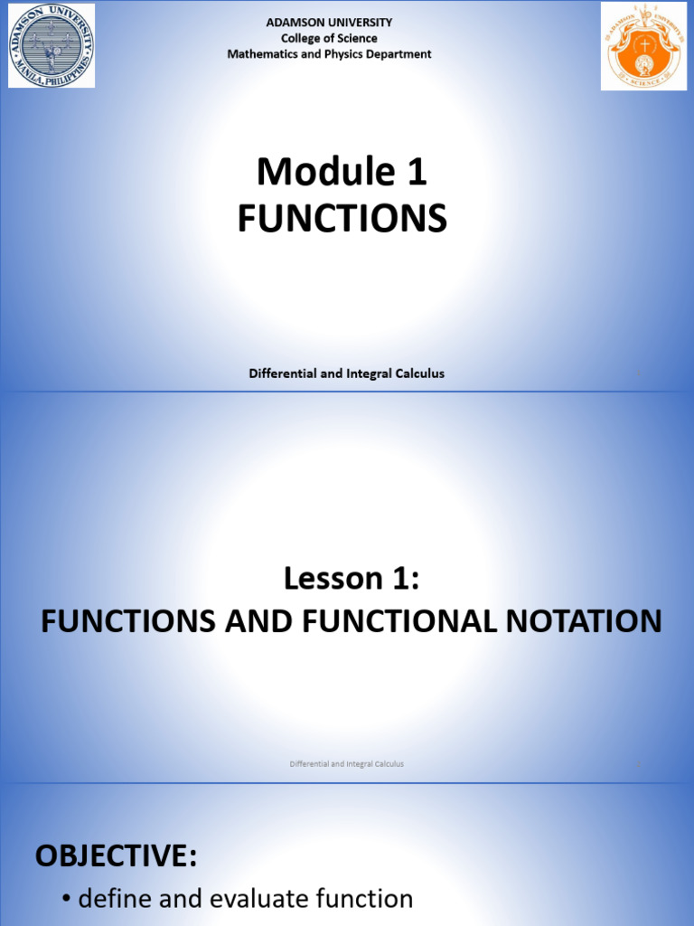 Mod1 L1 Functions (Definition) | PDF | Function (Mathematics) | Derivative
