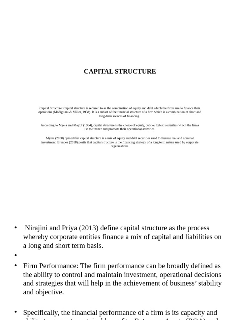 Understanding Capital Structure and Performance | PDF