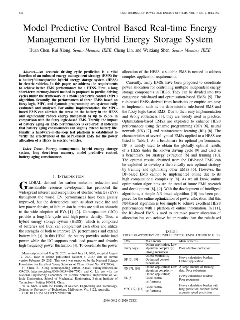 Model Predictive Control Based Real-Time Energy Management For Hybrid ...