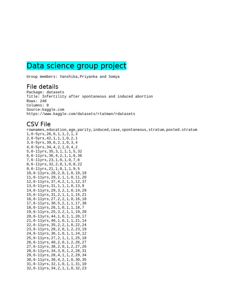 Data Science Group Project | PDF | Data