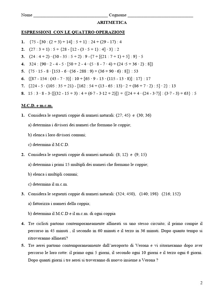 Compiti Matematica 25 26 | PDF