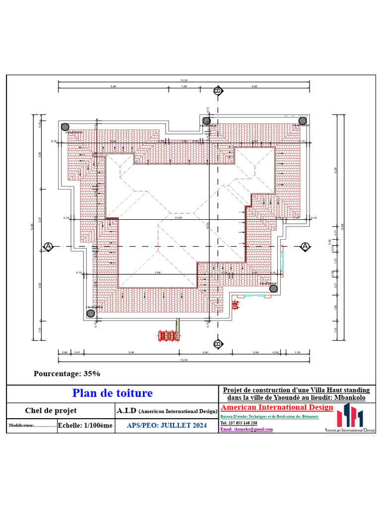 Plan de toiture pour villa à Yaoundé | PDF