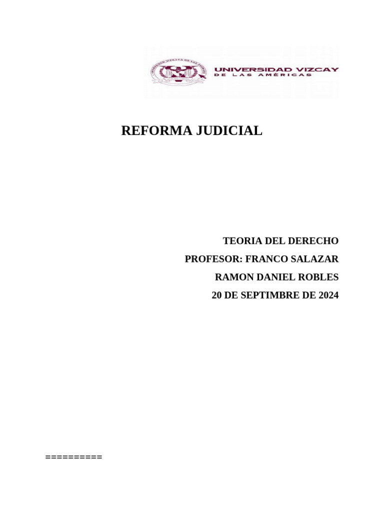 Impacto de la Reforma Judicial 2024 | PDF | Judicaturas | Separación de ...