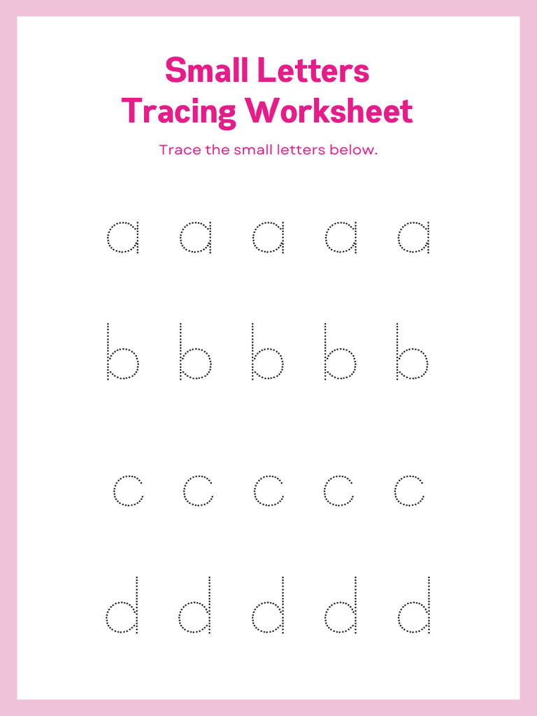 Small Letters Tracing Worksheet | PDF
