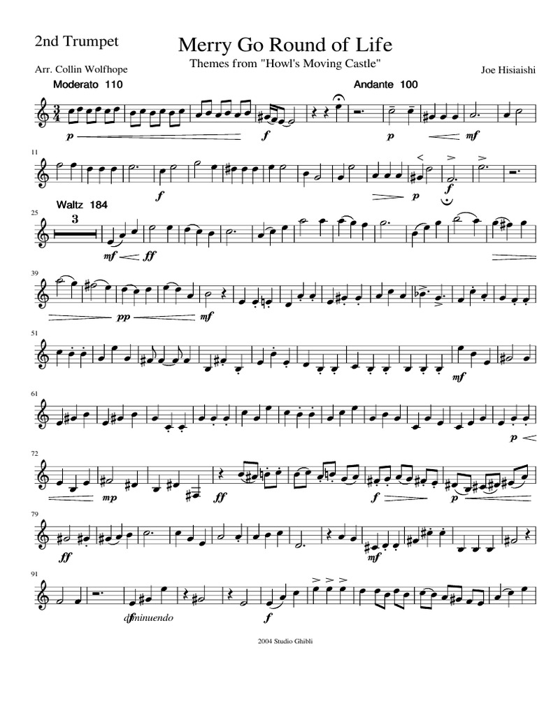 Howl's Moving Castle Trumpet Arrangements | PDF | Musical Forms