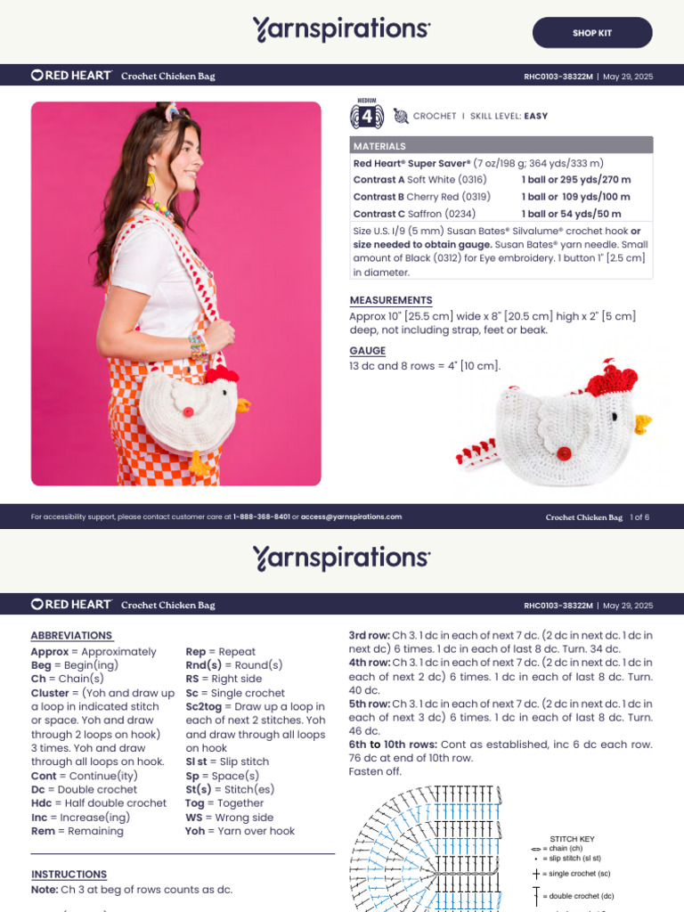 Crochet Chicken Bag Pattern | PDF | Crochet | Handicrafts
