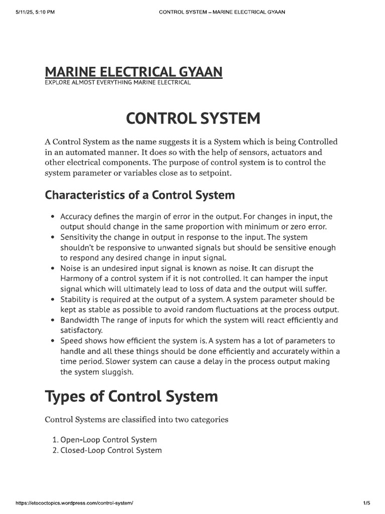 Control System | PDF