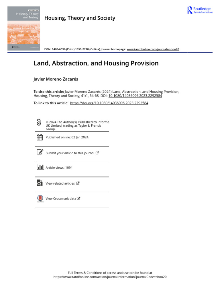 Land and Housing Provision Insights | PDF | Capitalism | Market (Economics)