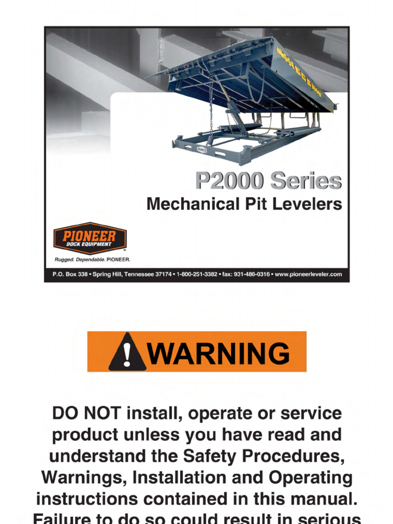 Pioneer P2000 Loading Dock Equipment | PDF