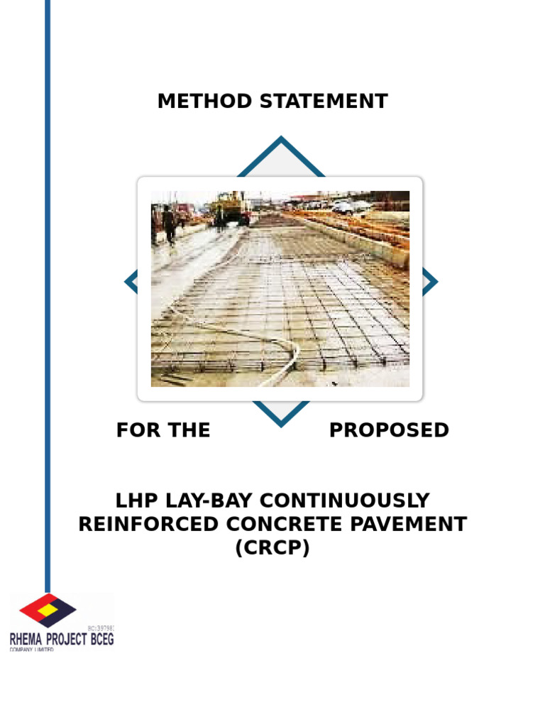 CRCP Method Statement for Road Layers | PDF | Concrete | Road Surface