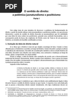 O SENTIDO DO DIREITO Jusnaturalismo x Positivismo Parte I