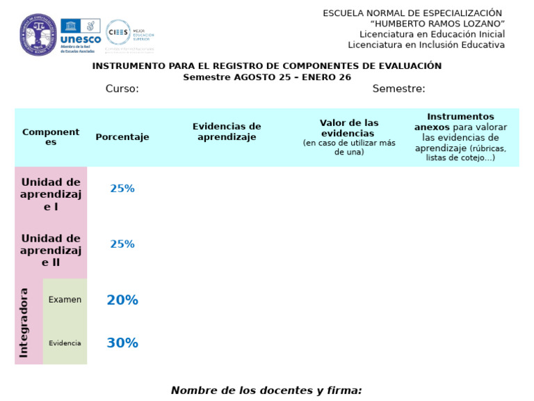 Formato de Ponderables | PDF