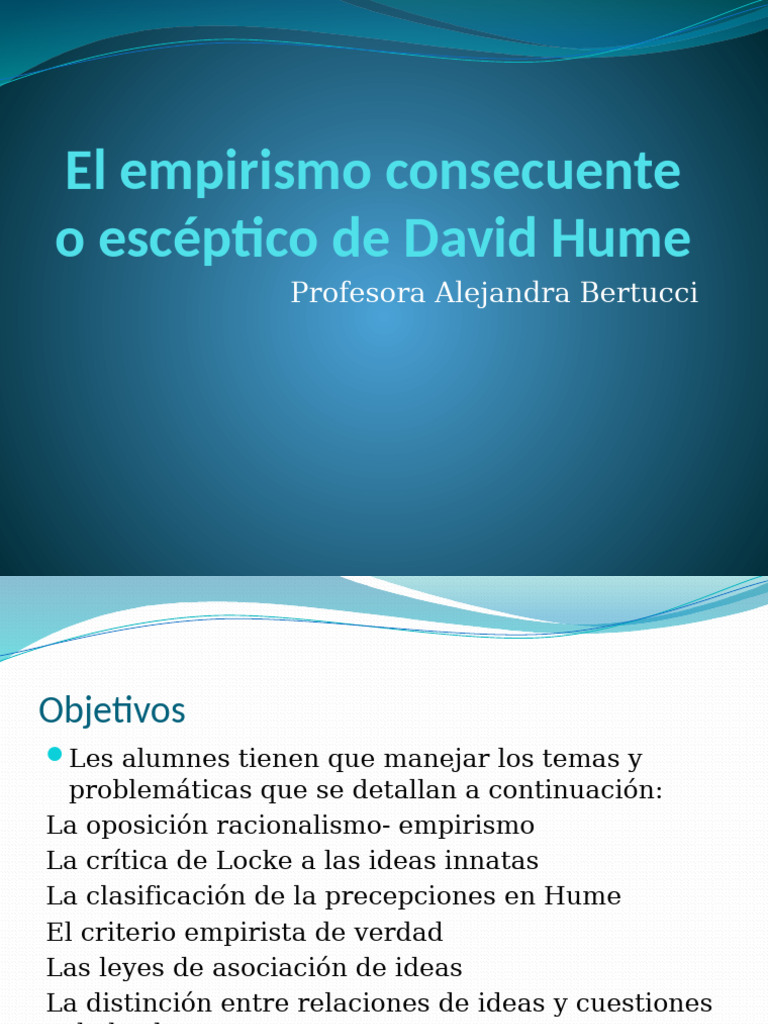 Empirismo y escepticismo en Hume | PDF | David Hume | Causalidad