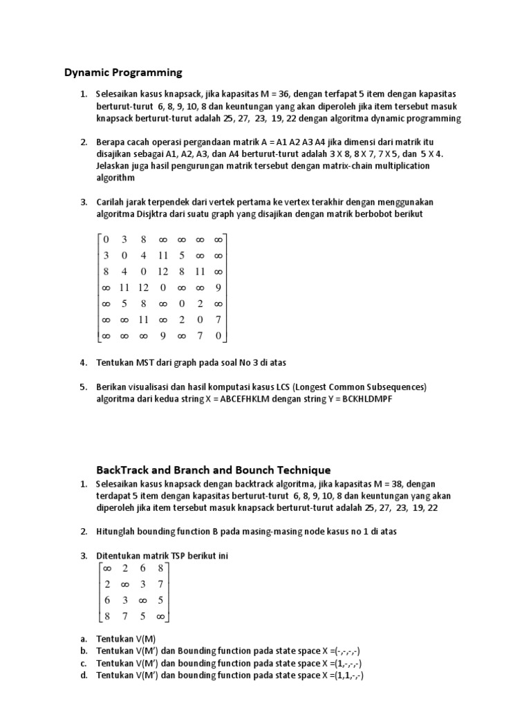 Tugas 2 Dynamic Programming Backtrack