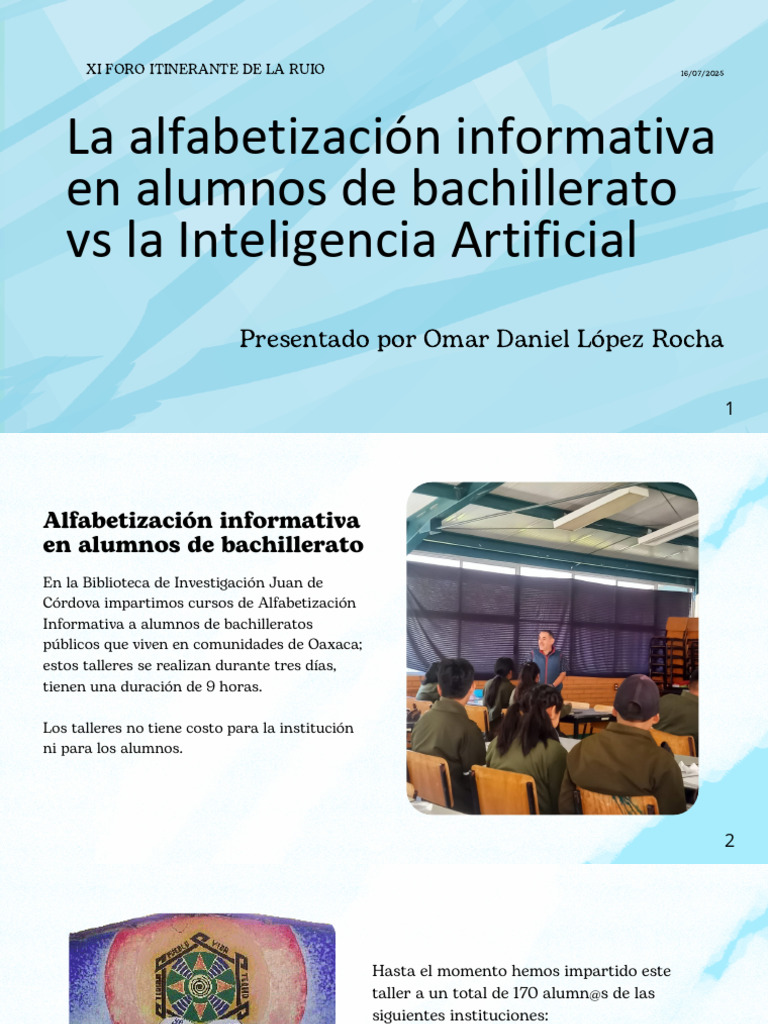 Alfabetización Informativa y IA en Bachillerato | PDF | Inteligencia ...