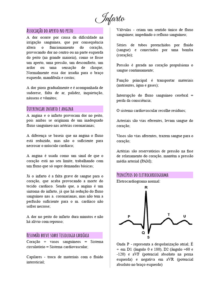 Sintomas e Causas do Infarto Cardíaco | PDF | Infarto do Miocárdio ...