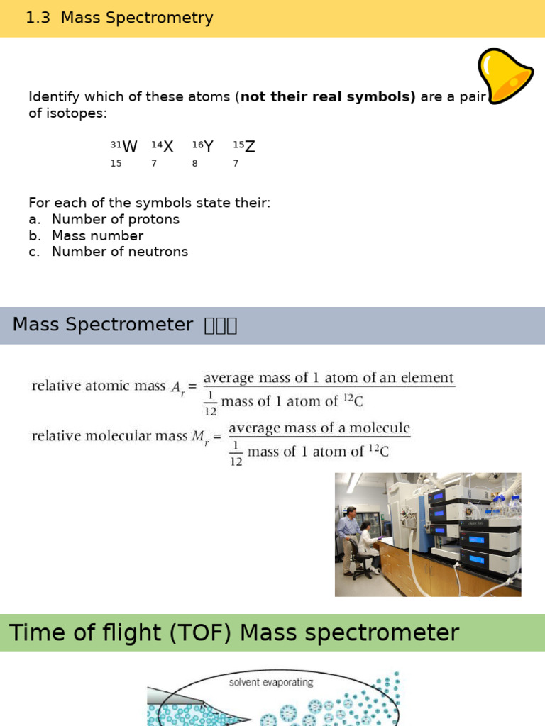 Isotope Identification in Mass Spectrometry | PDF