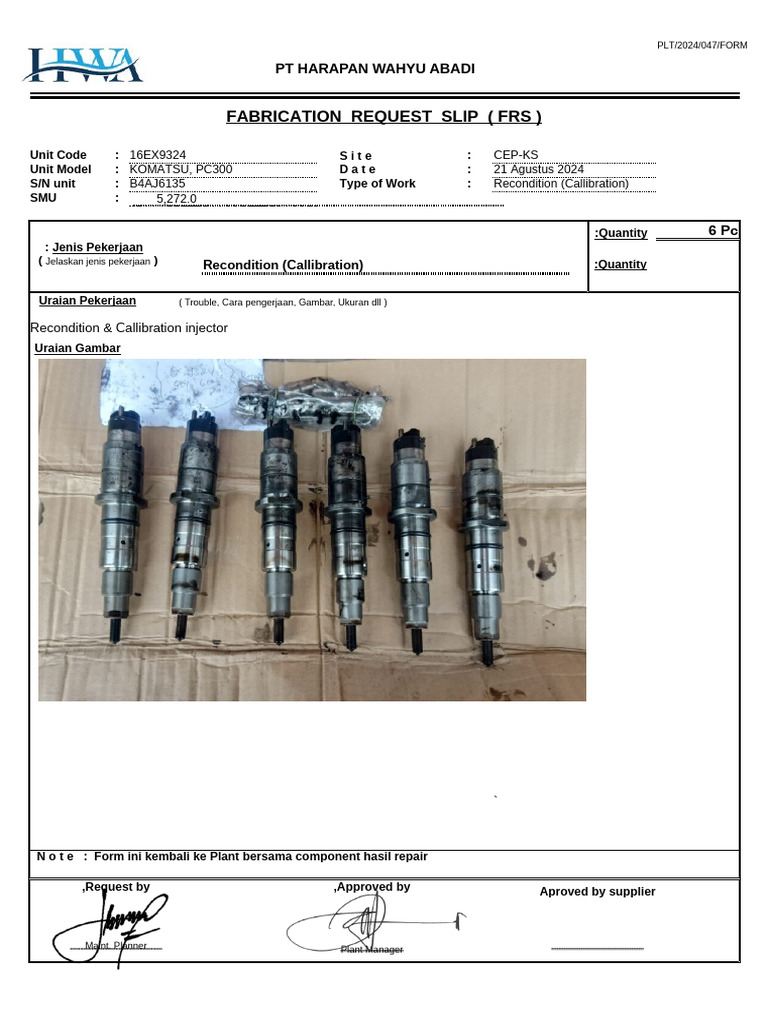 FRS EX9324 (Callibration Injector) | PDF