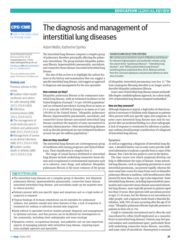 Diagnosing Interstitial Lung Diseases | PDF | Respiratory Diseases ...