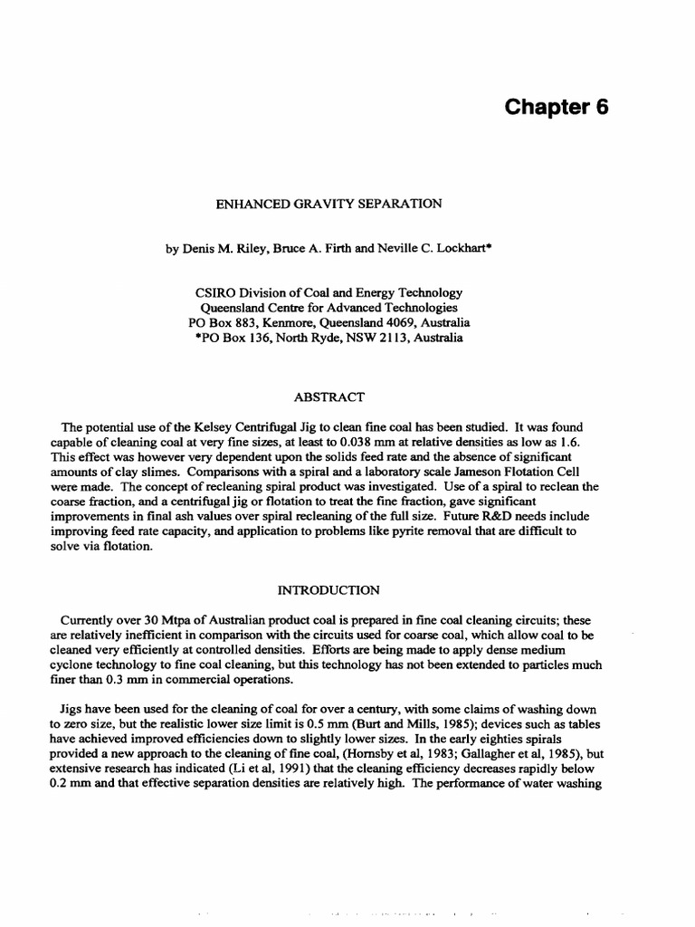 Kelsey Centrifugal Jig for Fine Coal Cleaning | PDF | Chemistry ...