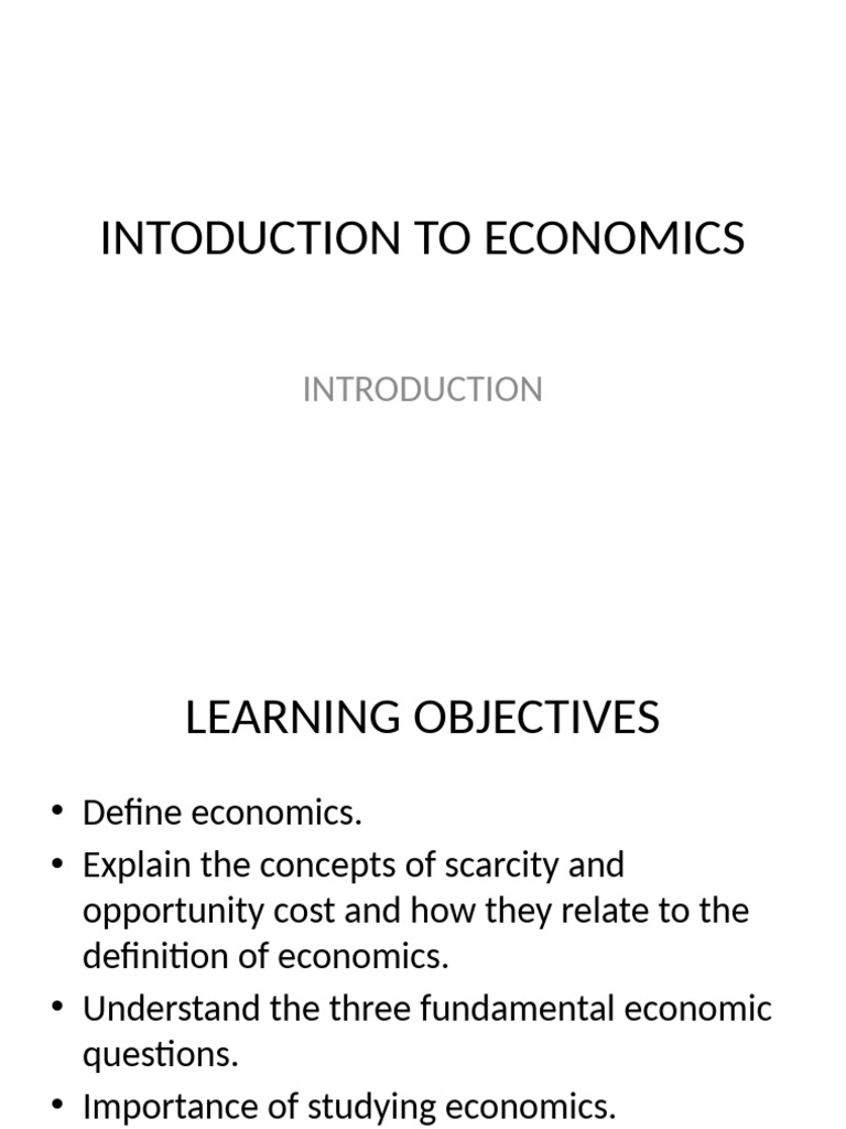 Introduction to Economics Concepts | PDF | Economics | Social Sciences