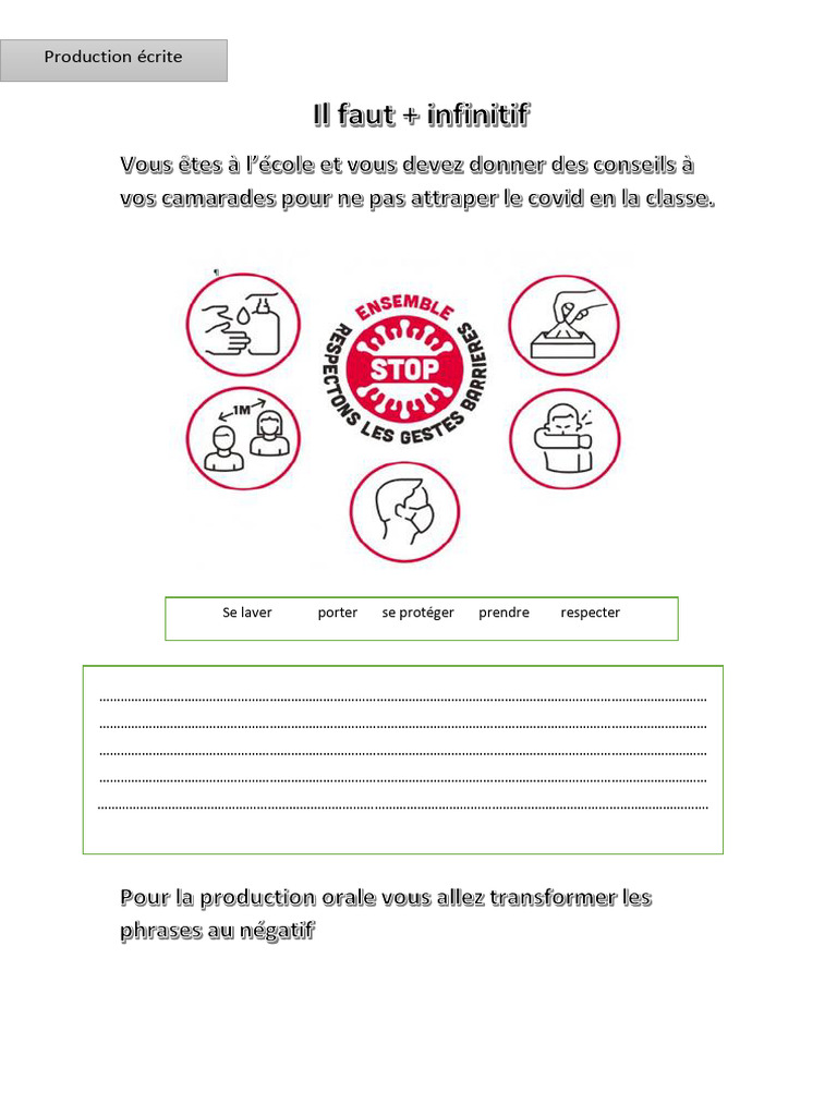 Il Faut Plus Infinitif 2 Exercices | PDF