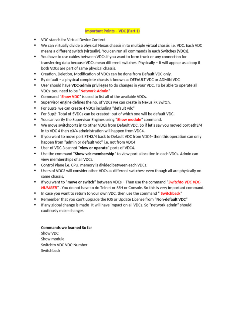 P8 +Important+Points+-+VDC++ (+part+1) | PDF