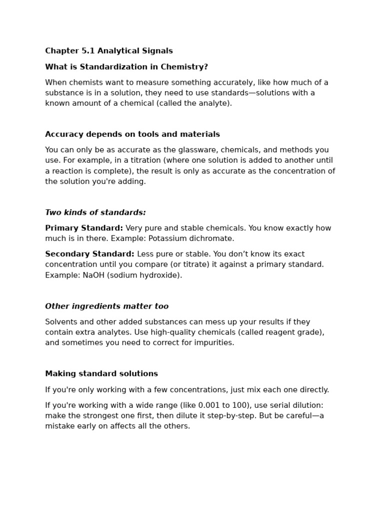 Chemistry Standardization and Calibration Techniques | PDF | Chemical ...