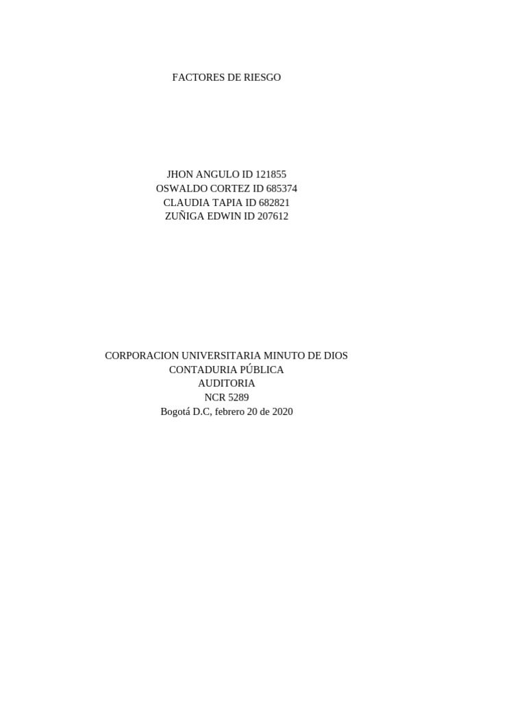 Matriz de Riesgos en Auditoría Financiera | PDF | Benchmarking