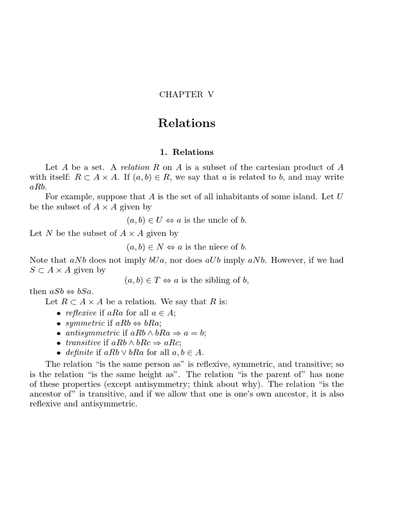 Understanding Relations and Orders | PDF | Matrix (Mathematics ...