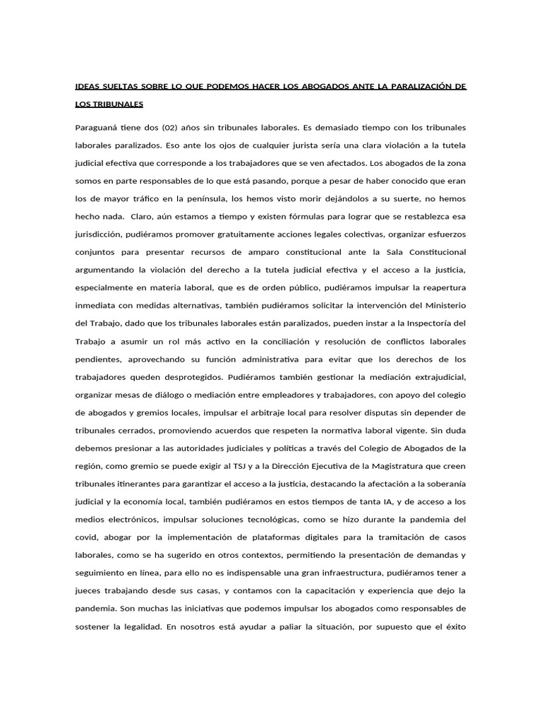 Ideas Sueltas Sobre Lo Que Podemos Hacer Los Abogados Ante La ...