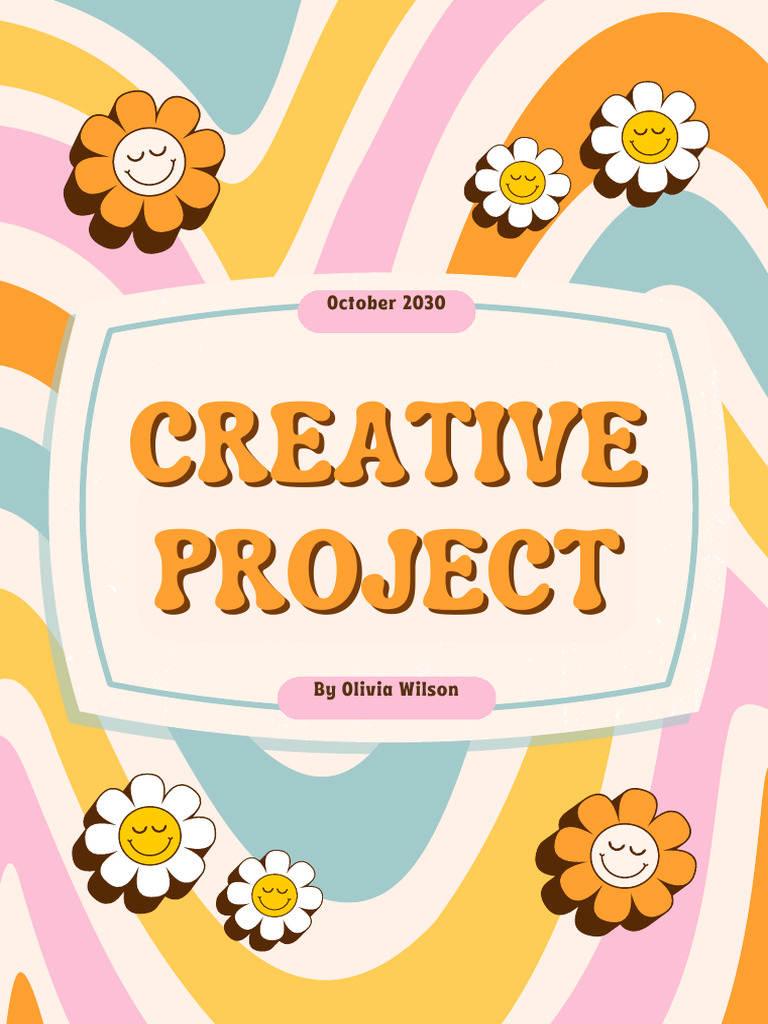 Orange and Yellow Retro Creative Project Cover A4 Document | PDF