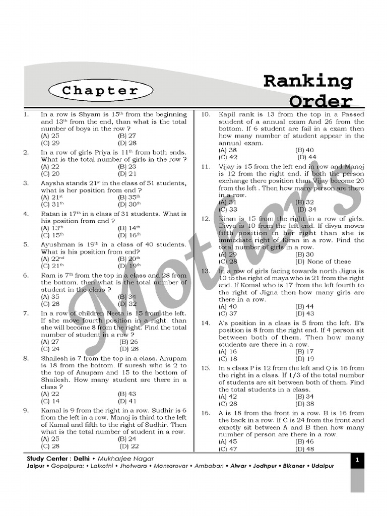 Ranking Order | PDF