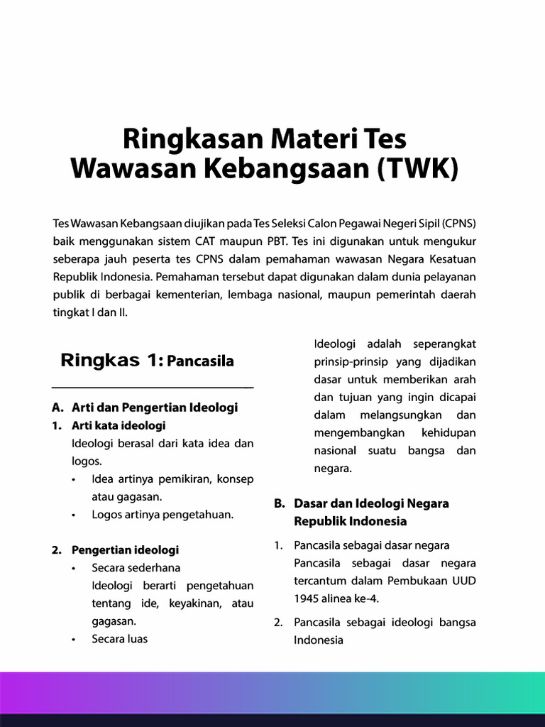 Materi TWK Ringkasan | PDF