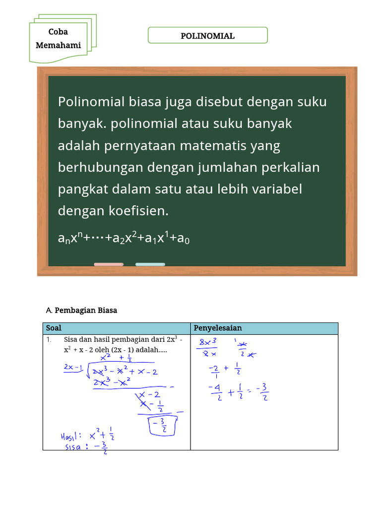 Pembagian Polinomial dan Metode Horner | PDF