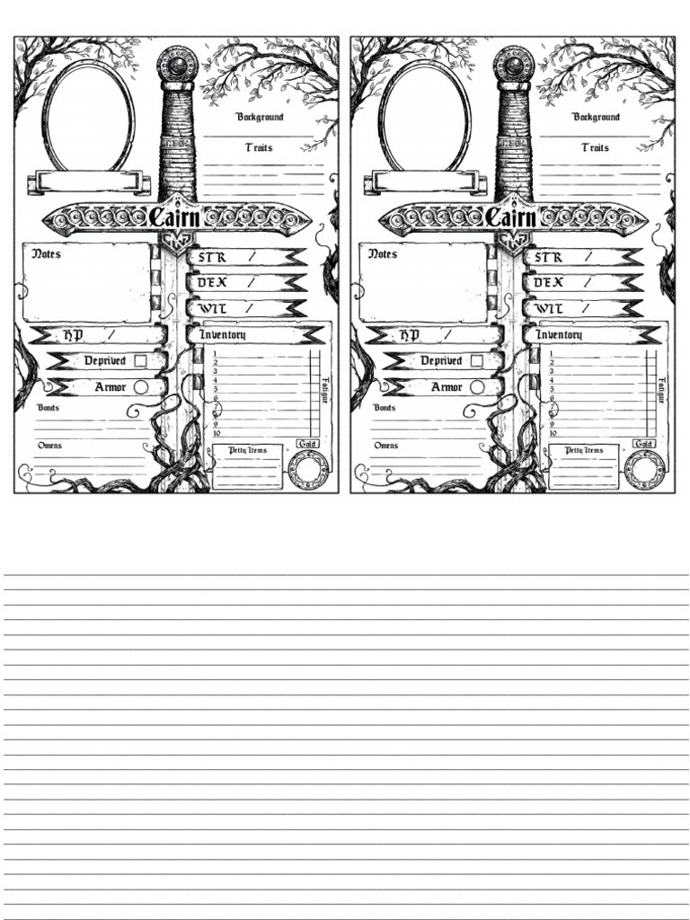 Cairn CharacterSheet 2up Letter | PDF