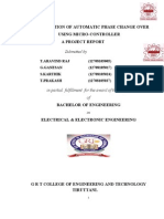 Implementation of Automatic Phase Change Over Using Micro-Controller A Project Report