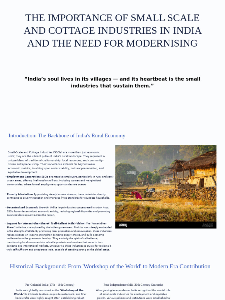 Importance of Small Scale and Cottage Industries Kanishya | PDF ...