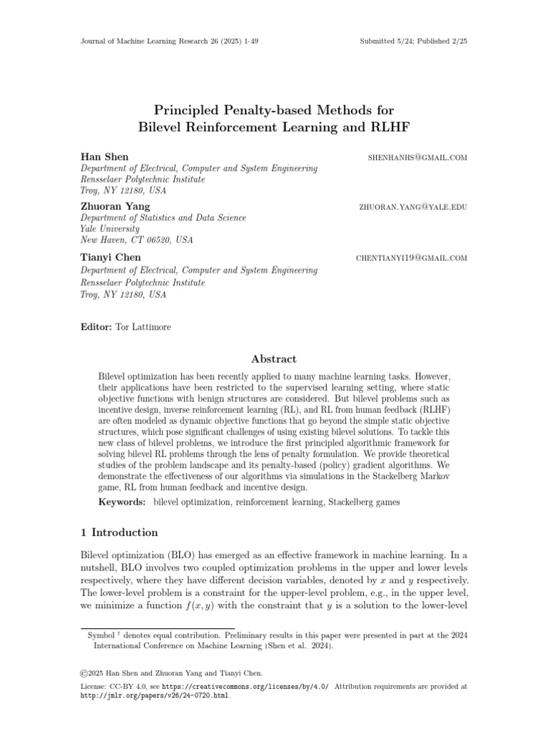 Bilevel RL and RLHF: Penalty Methods | PDF | Mathematical Optimization ...