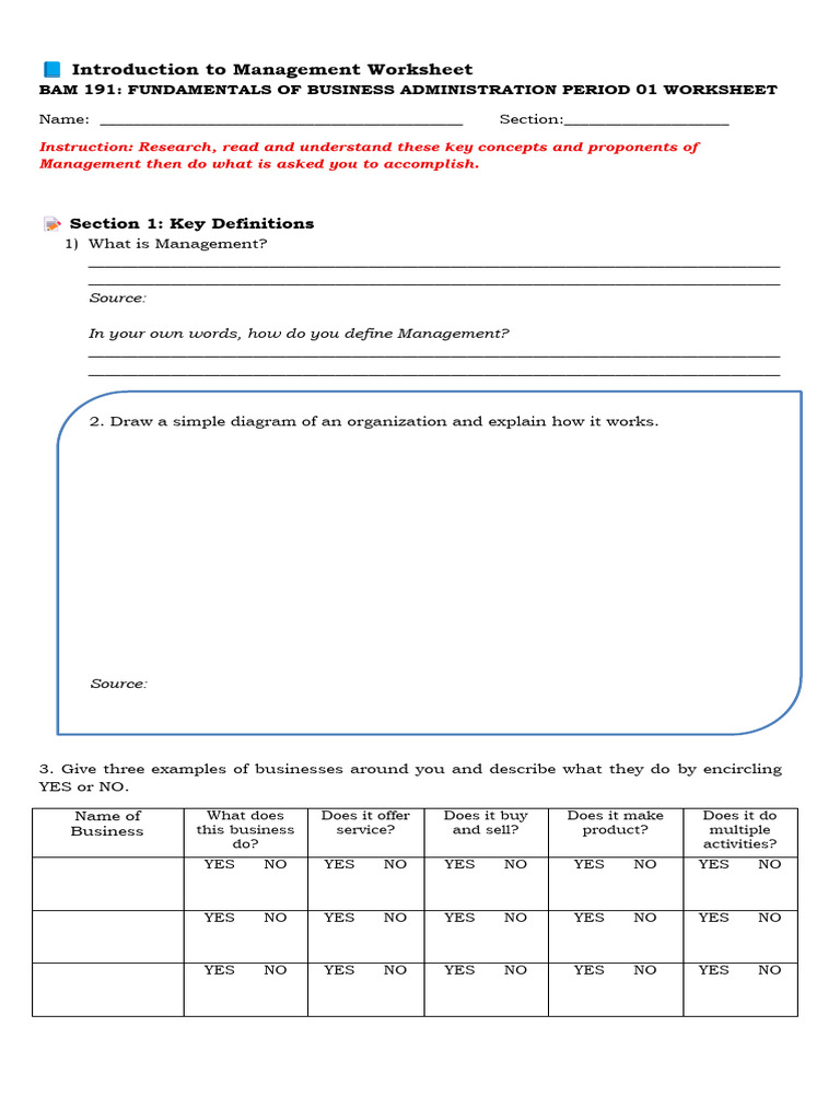 Management Fundamentals Worksheet | PDF | Chess | Chess Theory