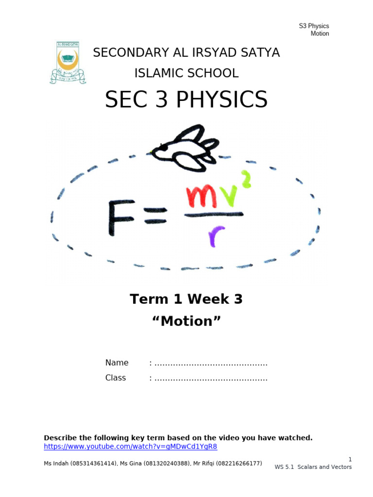 Scalars and Vectors in Motion Analysis | PDF | Euclidean Vector ...