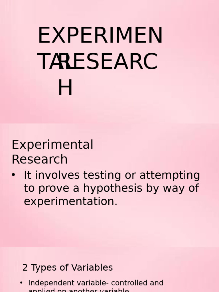 Understanding Experimental Research Basics | PDF