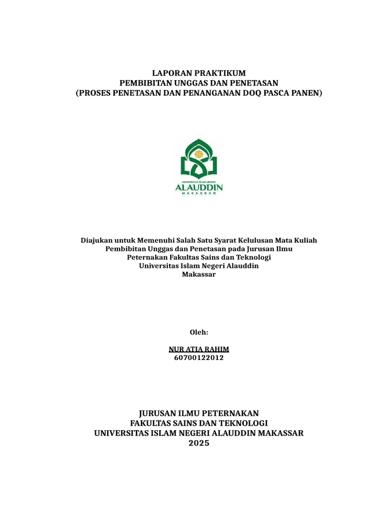 Proses Penetasan dan Penanganan DOQ | PDF